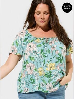 Torrid Flutter Short Sleeve Blouse